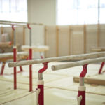 Gymnastic equipment in a training room