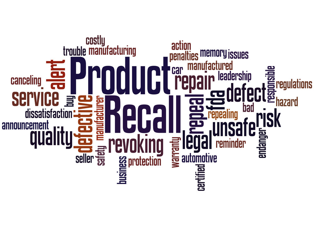 Product Recall, word cloud concept on white background.