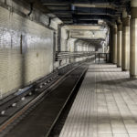 An empty subway station platform